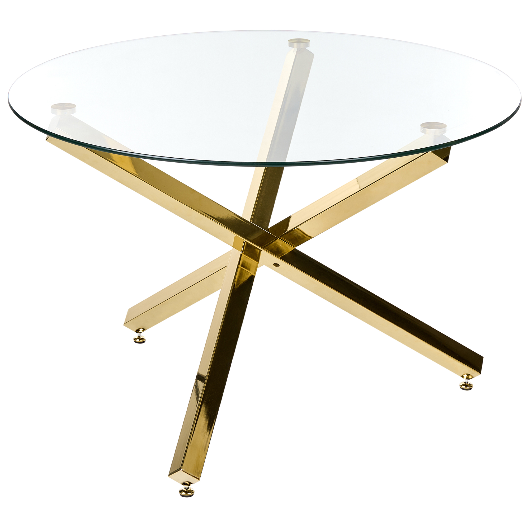Matbord BUTLER Guld 110 cm 110 cm Härdat glas