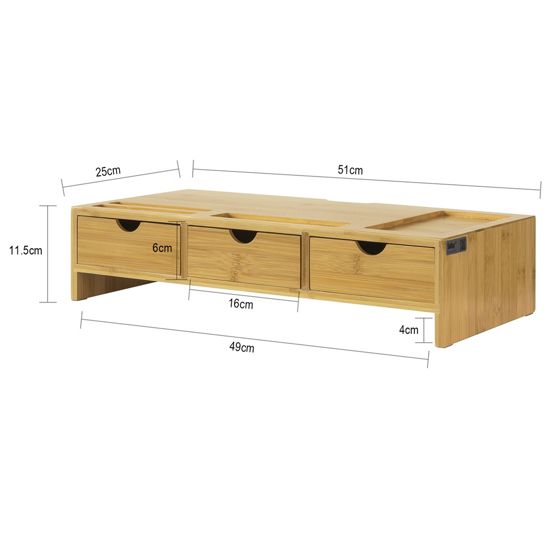 SoBuy Bildskärmsställ Laptopställ Monitorstativet med 3 fack, BBF03-N