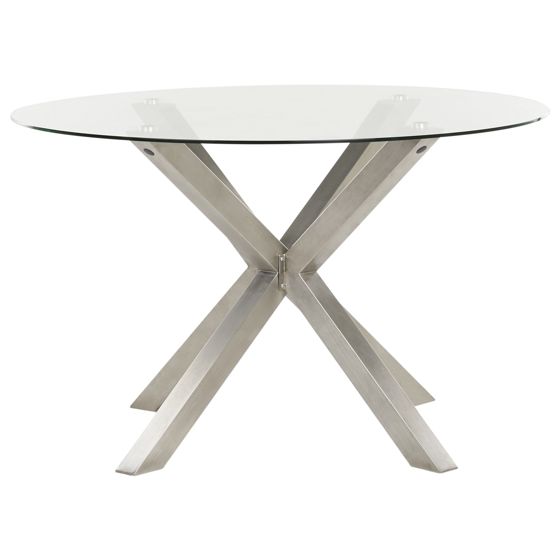 Trädgårdsmatbord MALETTO 120 cm 120 cm Glas Silver