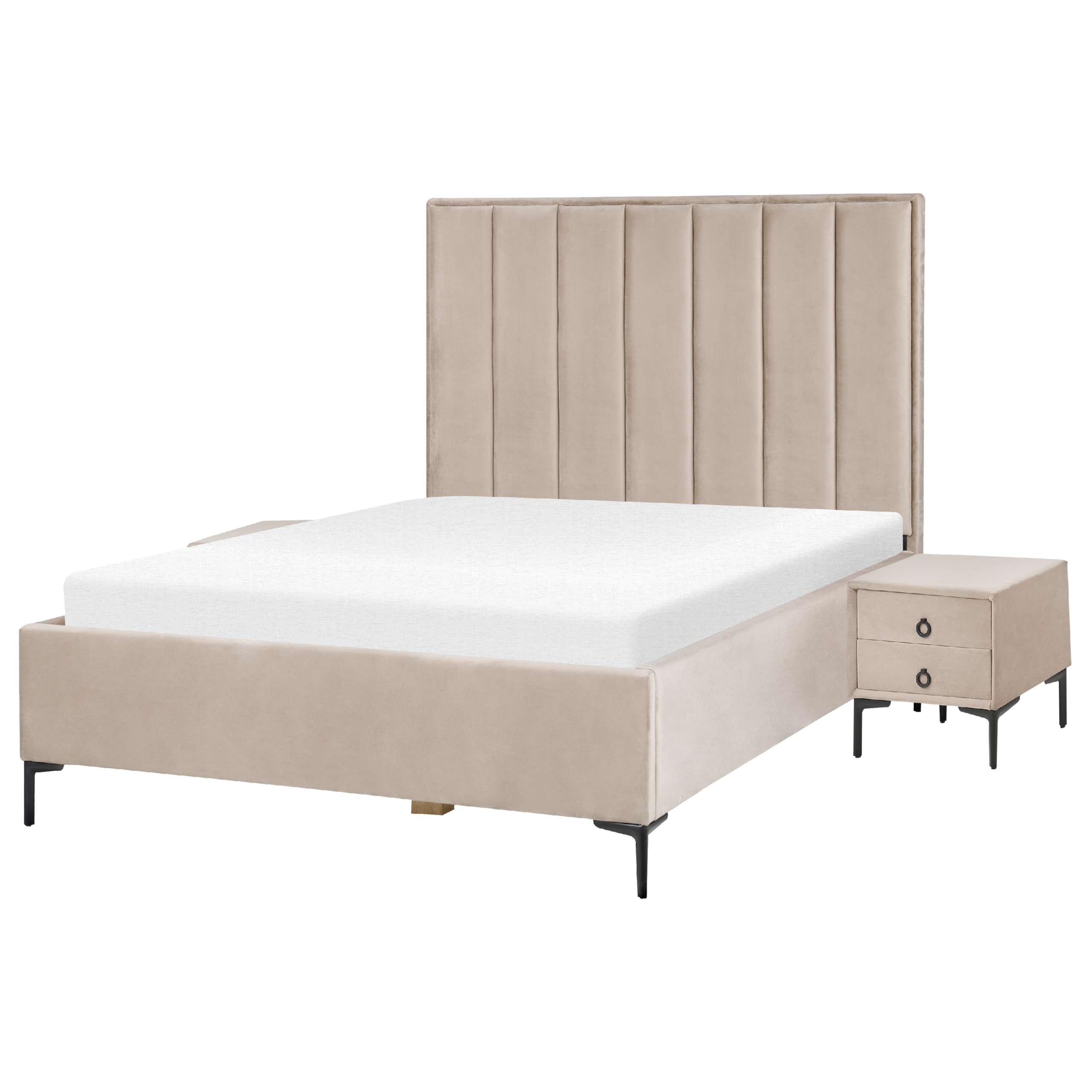 Sovrumsset SEZANNE Sammet Taupe 140 x 200 cm