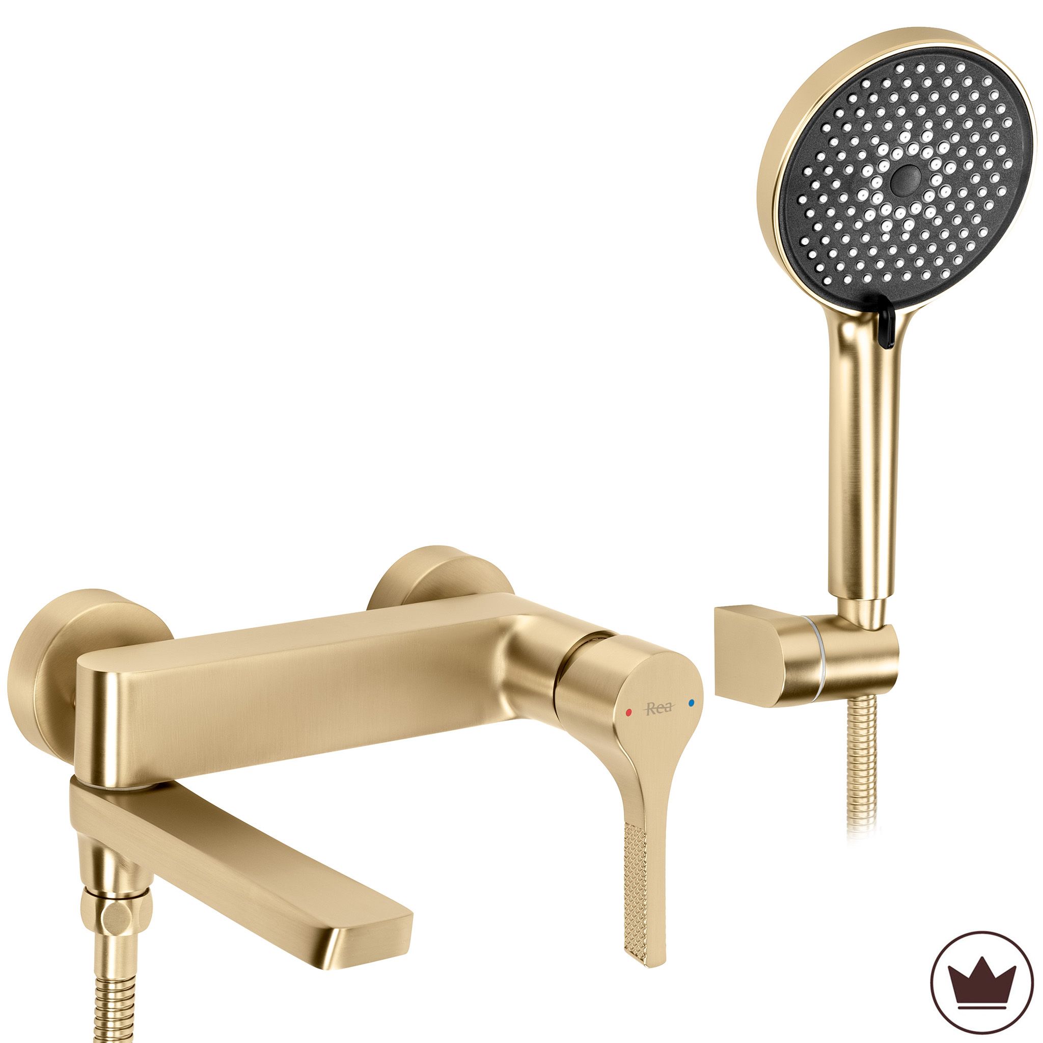 REA Premium badkarsblandare Maxim , Borstat guld, 20,3x20x11,5cm