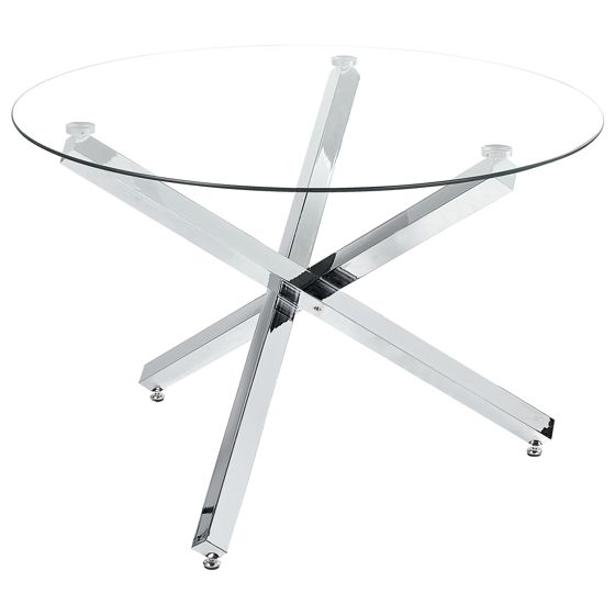 Matbord BUTLER Silver 110 cm 110 cm Härdat glas