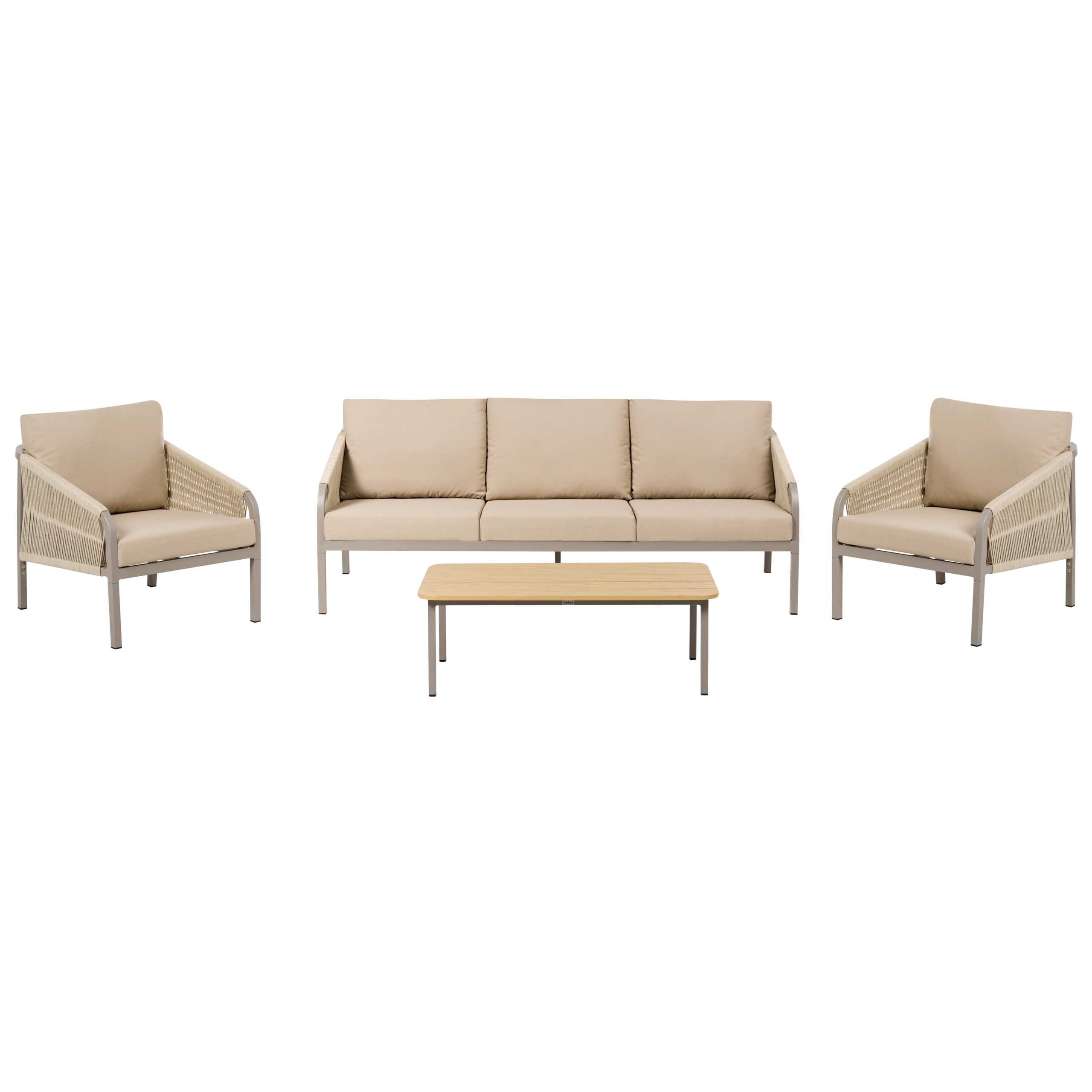 Trädgårdssoffgrupp med bord 5-sits MURATO Metall Beige