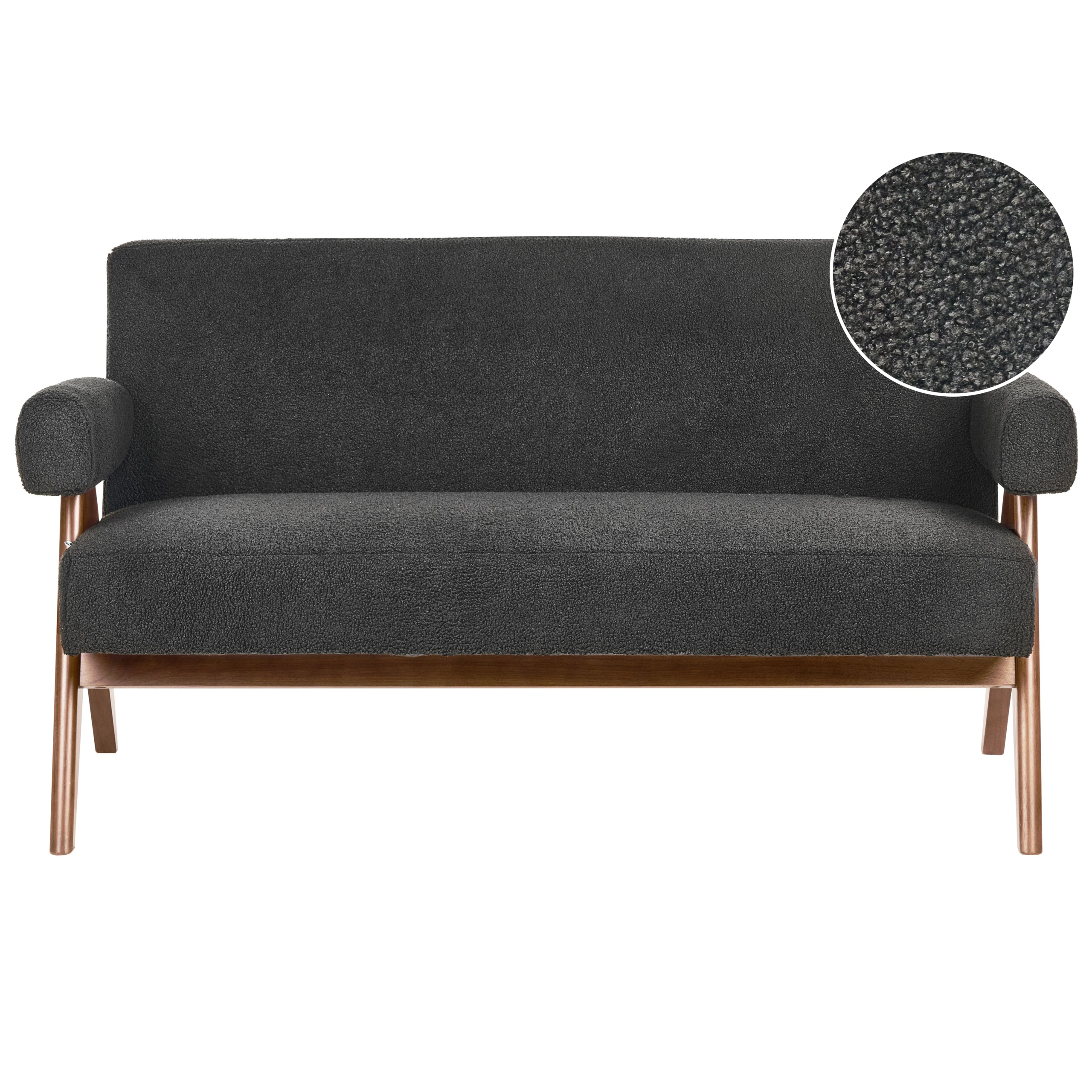 Soffa 2-sits TAMRE Bouclé Svart/ Mörkbrun
