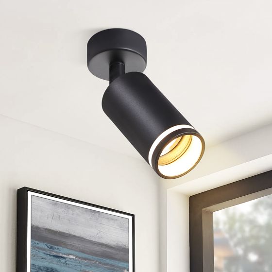 NETTLIFE svart takspotlight 1 lampa modern taklampa GU10 spotlight justerbar metallspotlight för inomhusbruk