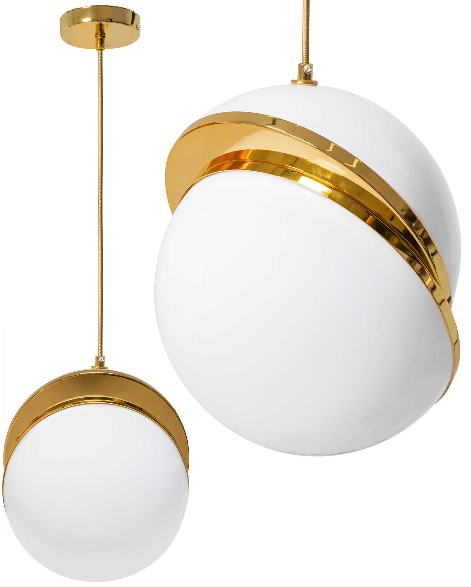 TOOLIGHT hängande taklampa APP481-1CP Vit/Guld 27,5x25x27,5cm