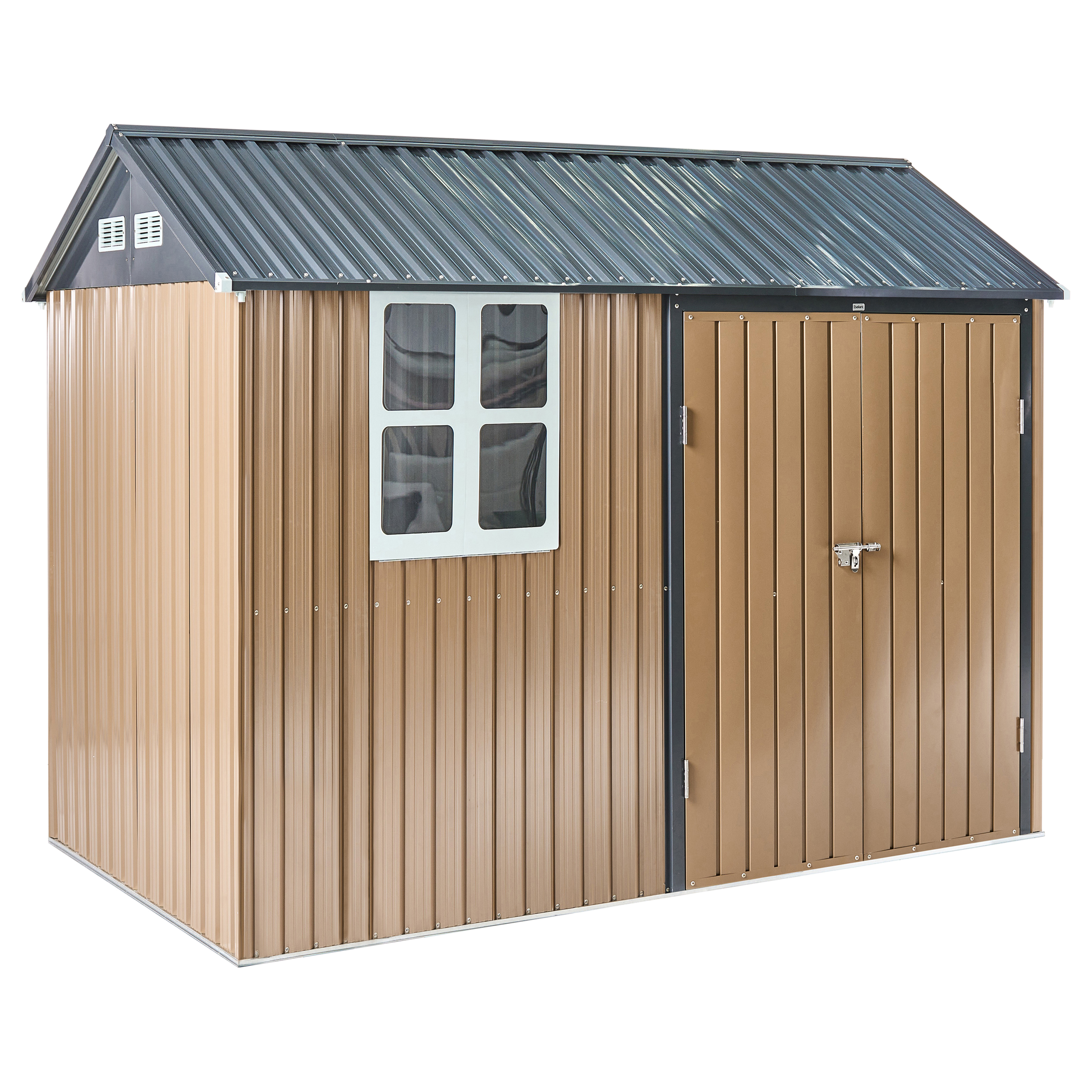 Trädgårdsskjul NOCCIANO 313 cm 220 cm Metall Brun
