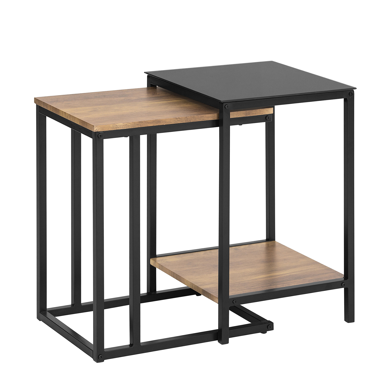 SoBuy Satsbord set om 2, Sidobord, Soffbord, Cafébord, Laptopbord, FBT99-F