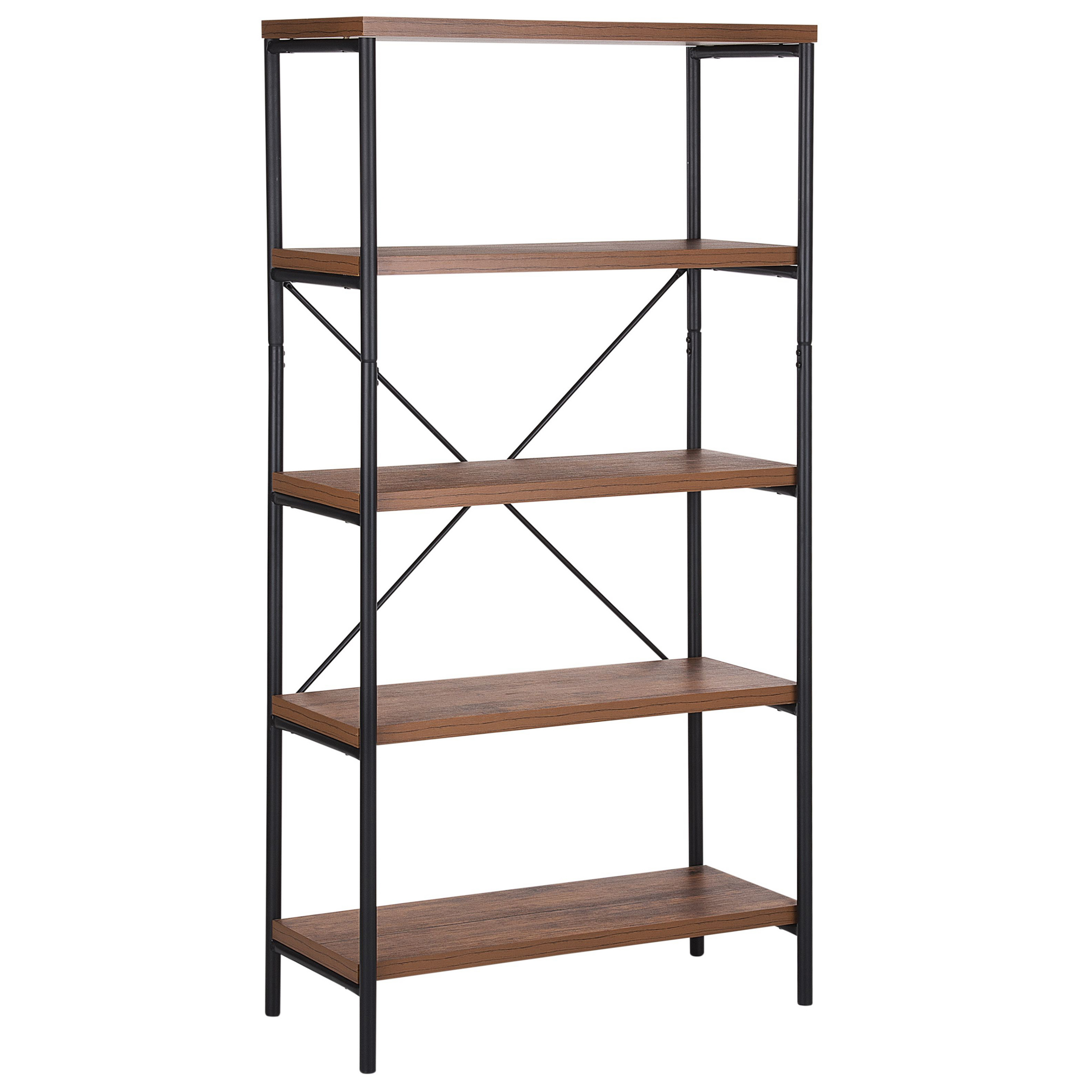 Hyllsystem med 4 hyllplan BRISBANE 160 cm Mörkbrun