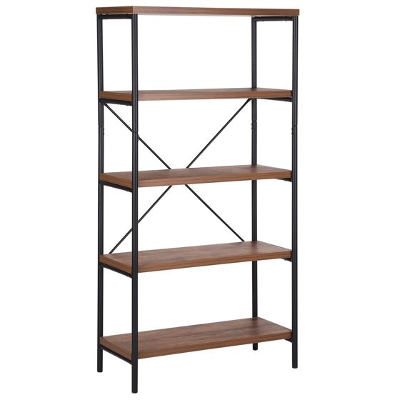 Hyllsystem med 4 hyllplan BRISBANE 160 cm Mörkbrun