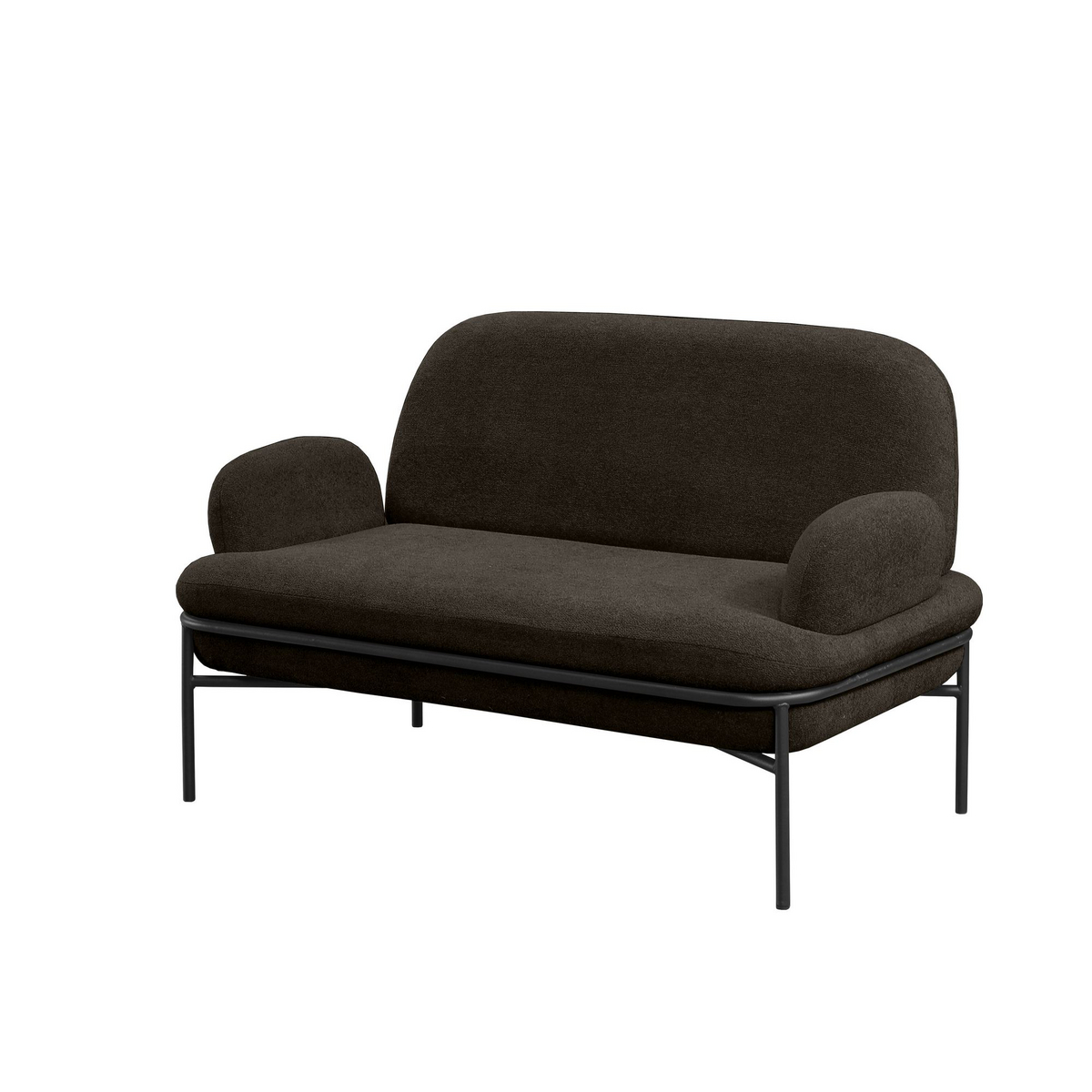 Norda Design Stilig 2-sitssoffa, 140 cm | 100 % plywood, lättskött teddytyg, ben i metall | Komfort och elegans