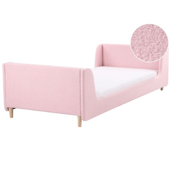 Barnsäng Bouclé LAYE 90 x 200 cm Rosa