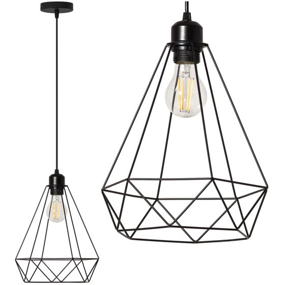 TOOLIGHT hängande taklampa 180986 RENO Svart 28x20x28cm