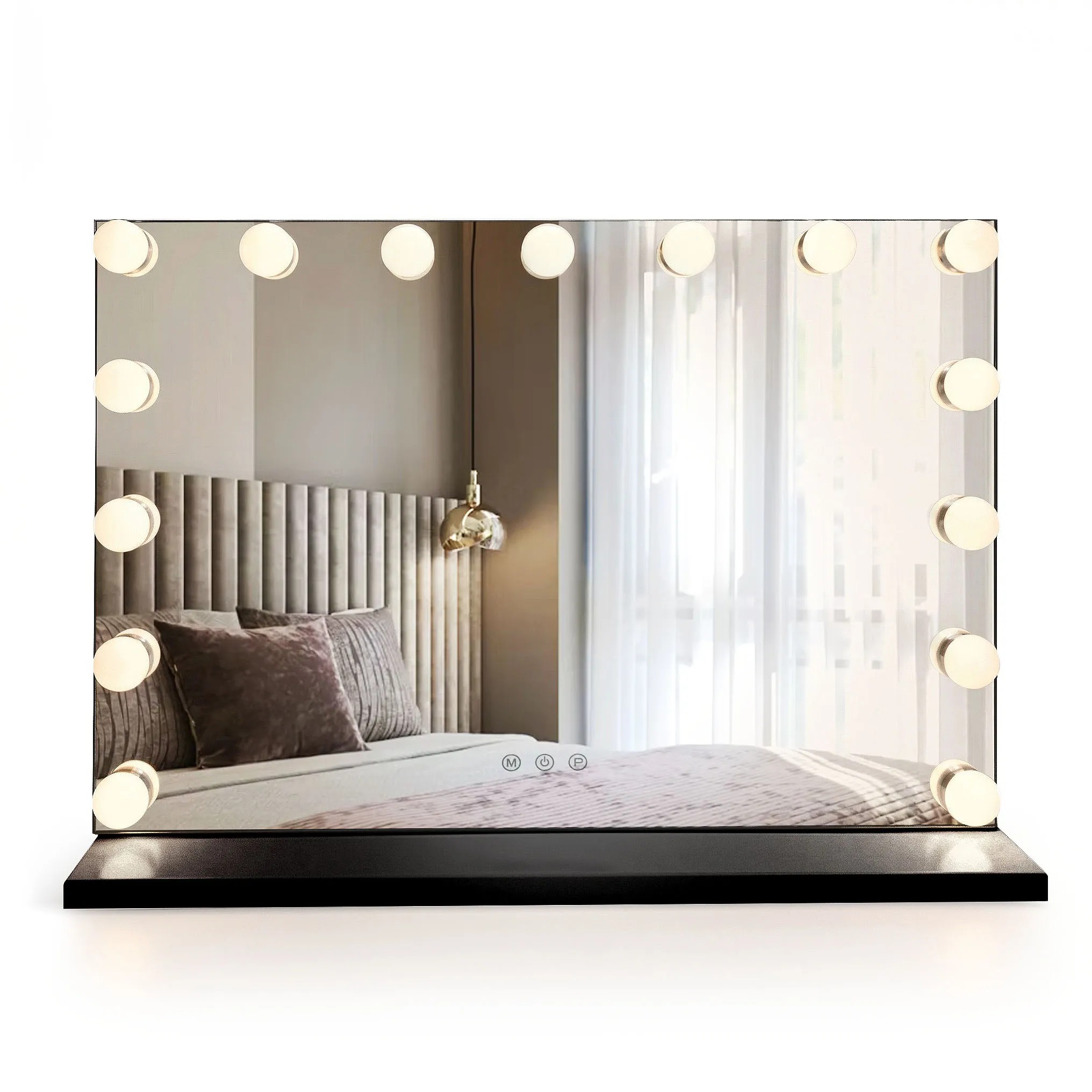 REA spegel Hollywood 58x45 Led Svart 58x45x12cm
