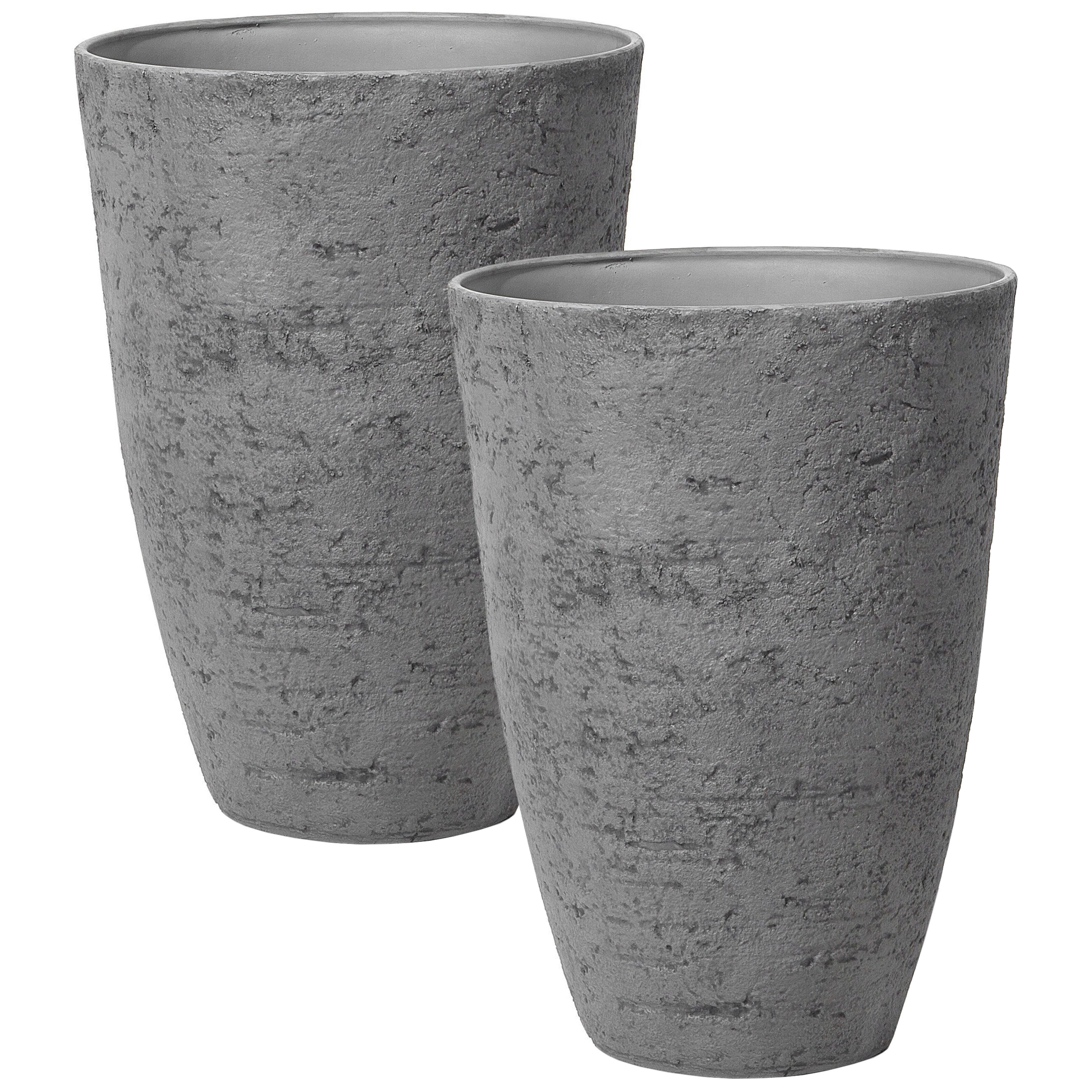 Set med 2 växtkrukor CAMIA 51 cm Grå