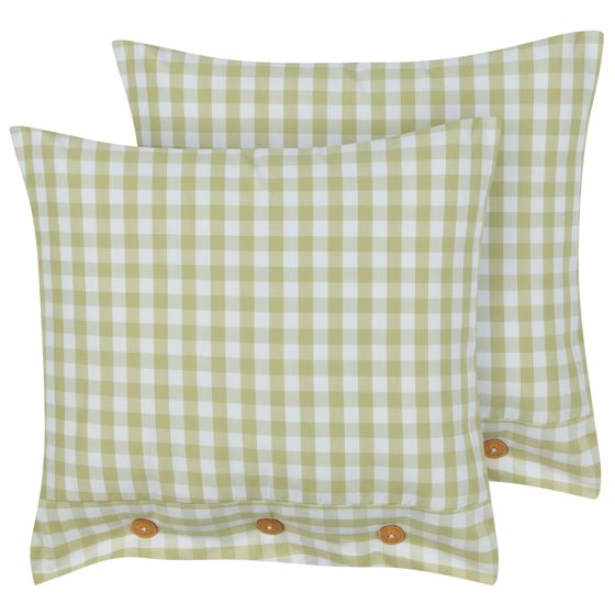 Set med 2 prydnadskuddar TALYA 45 x 45 cm Olivgrön Rutigt tryck