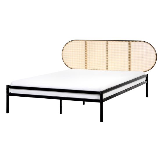 Säng med lamellram Konstrotting BOULIN 140 x 200 cm Svart