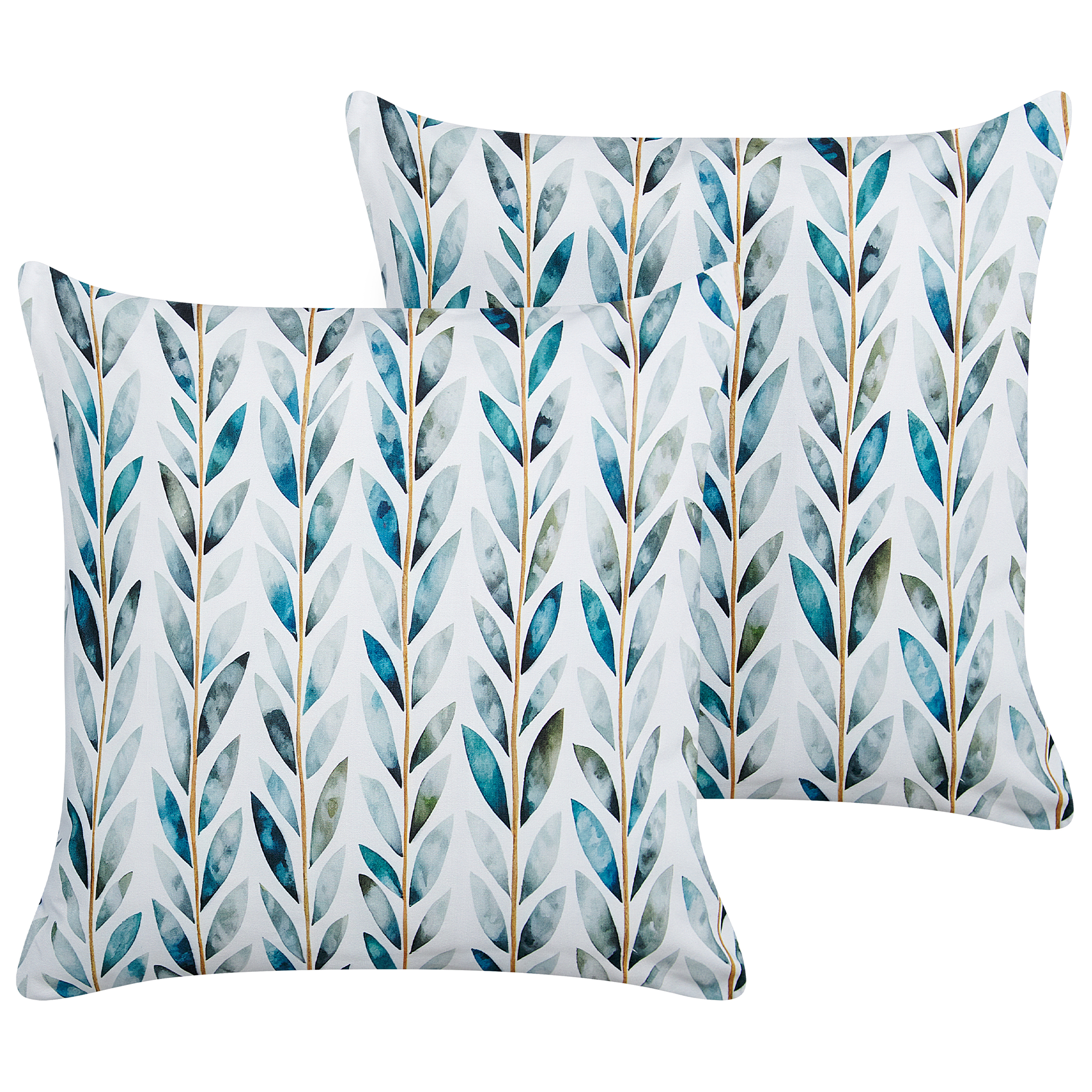 Set med 2 utomhusdynor LOANO Växtmotiv 45 x 45 cm Grön