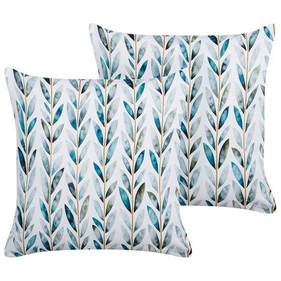 Set med 2 utomhusdynor LOANO Växtmotiv 45 x 45 cm Grön