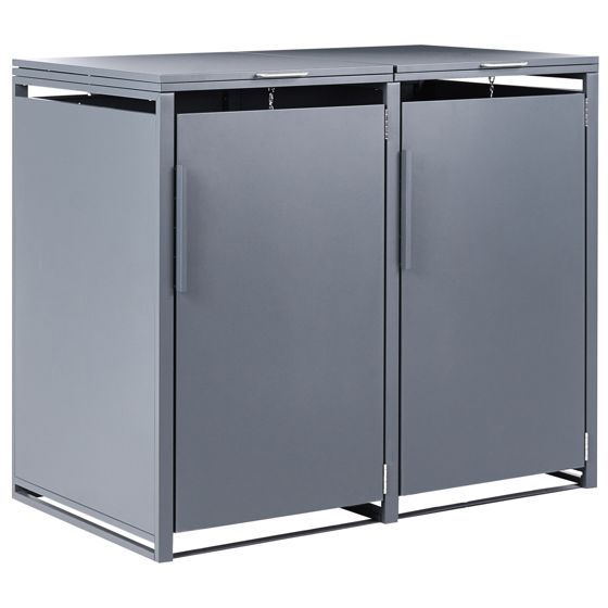Skydd till dubbel soptunna 480 L PIACENZA Metall Mörkgrå