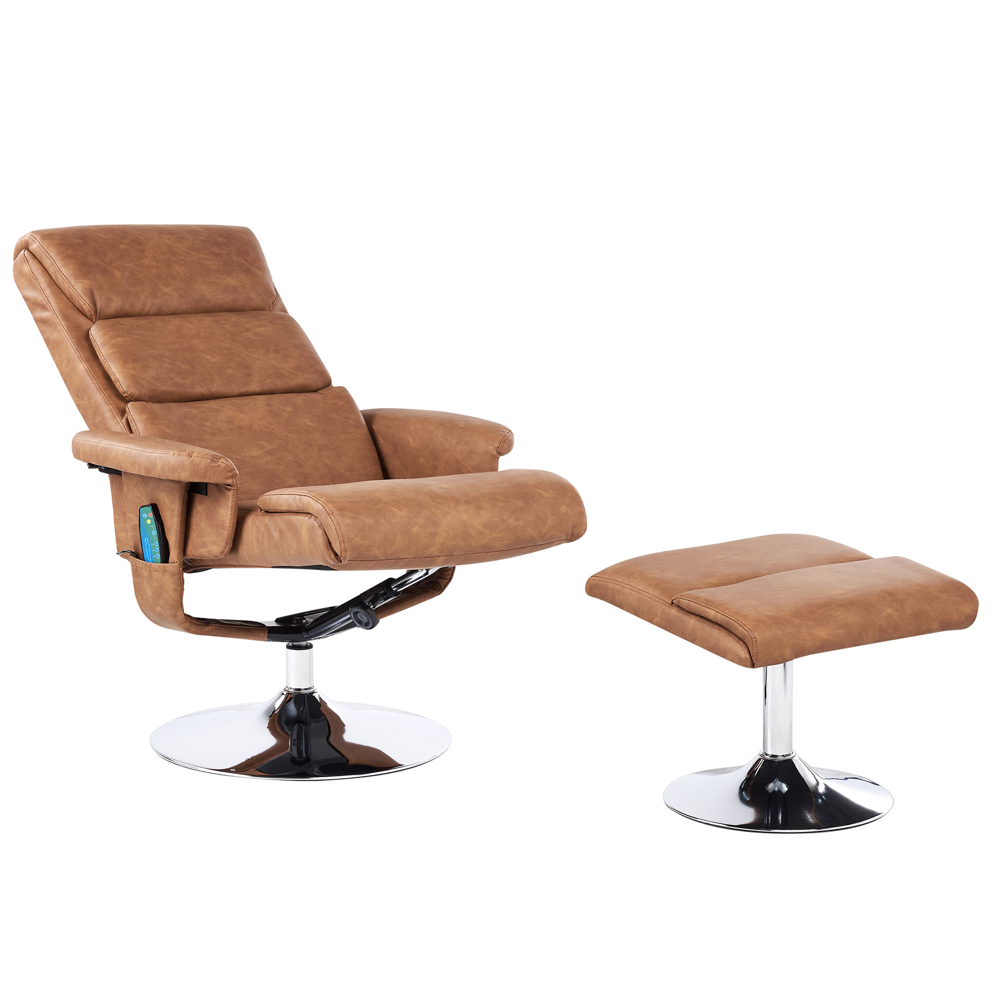 Massagestol LEGEND med fotpall Konstläder Brun
