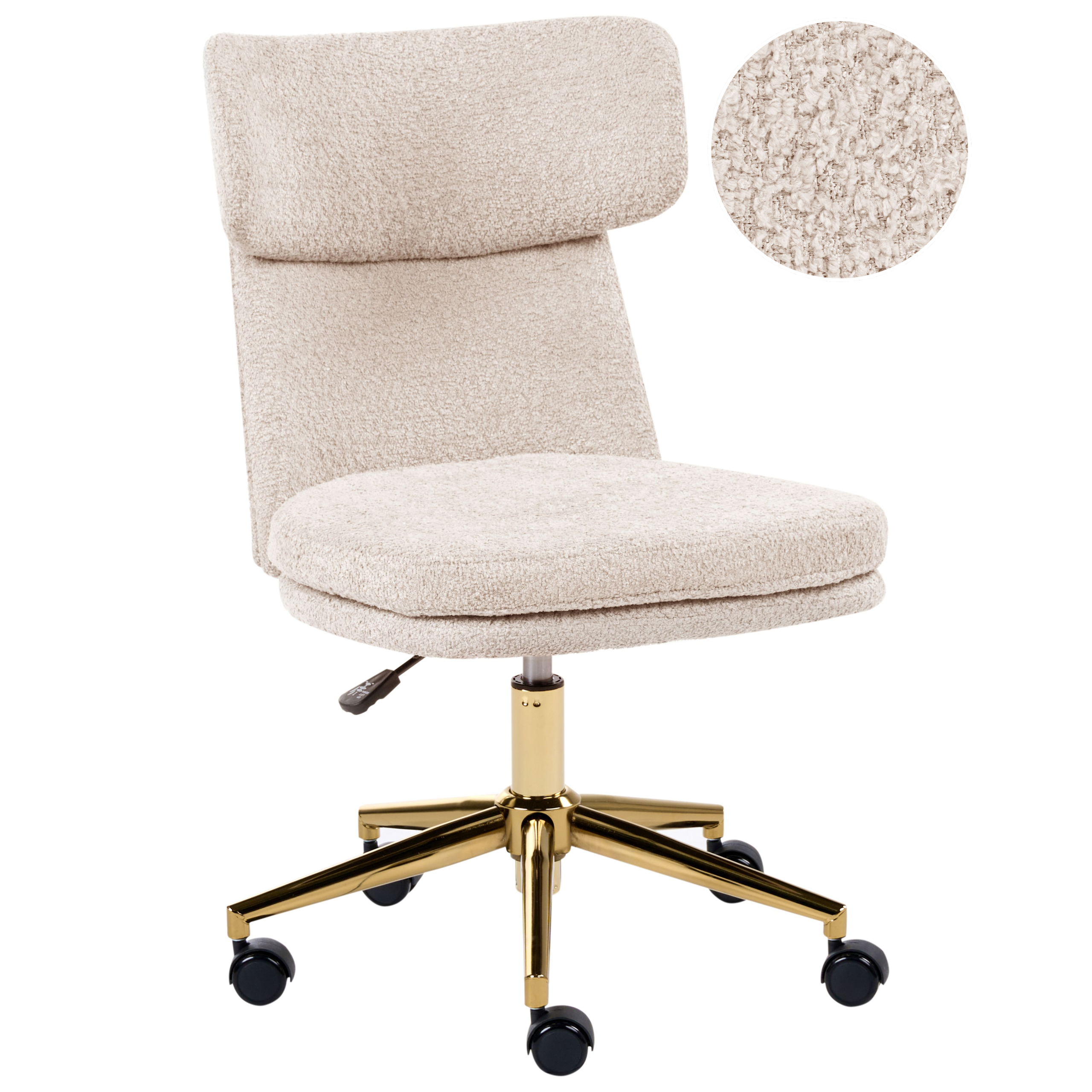 Skrivbordsstol GRANBY Bouclé Ljusbeige