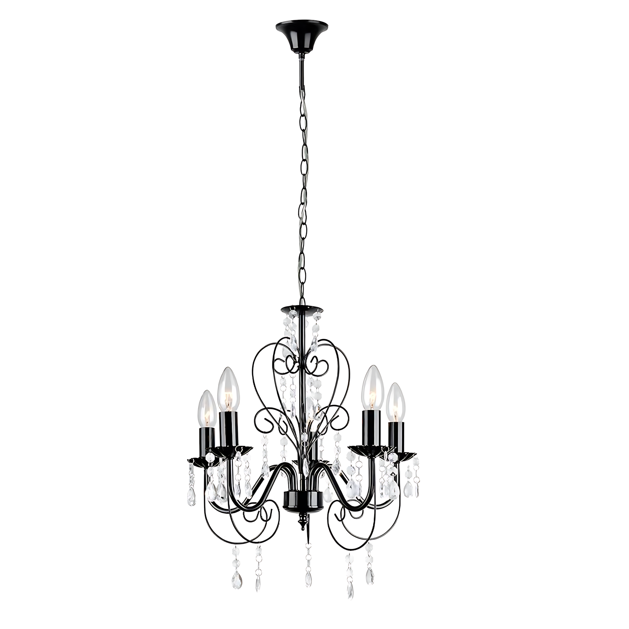 TOOLIGHT hängande taklampa EBT010-5CP Svart 45x120x45cm