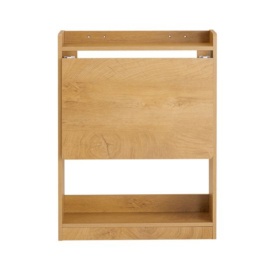 SoBuy Fällbart skrivbord datorbord med hyllor litet skrivbord arbetsbord kontorsbord fällbord för hemmakontor väggbord laptopbord natur 64 x 82 x 58 cm FWT92-N