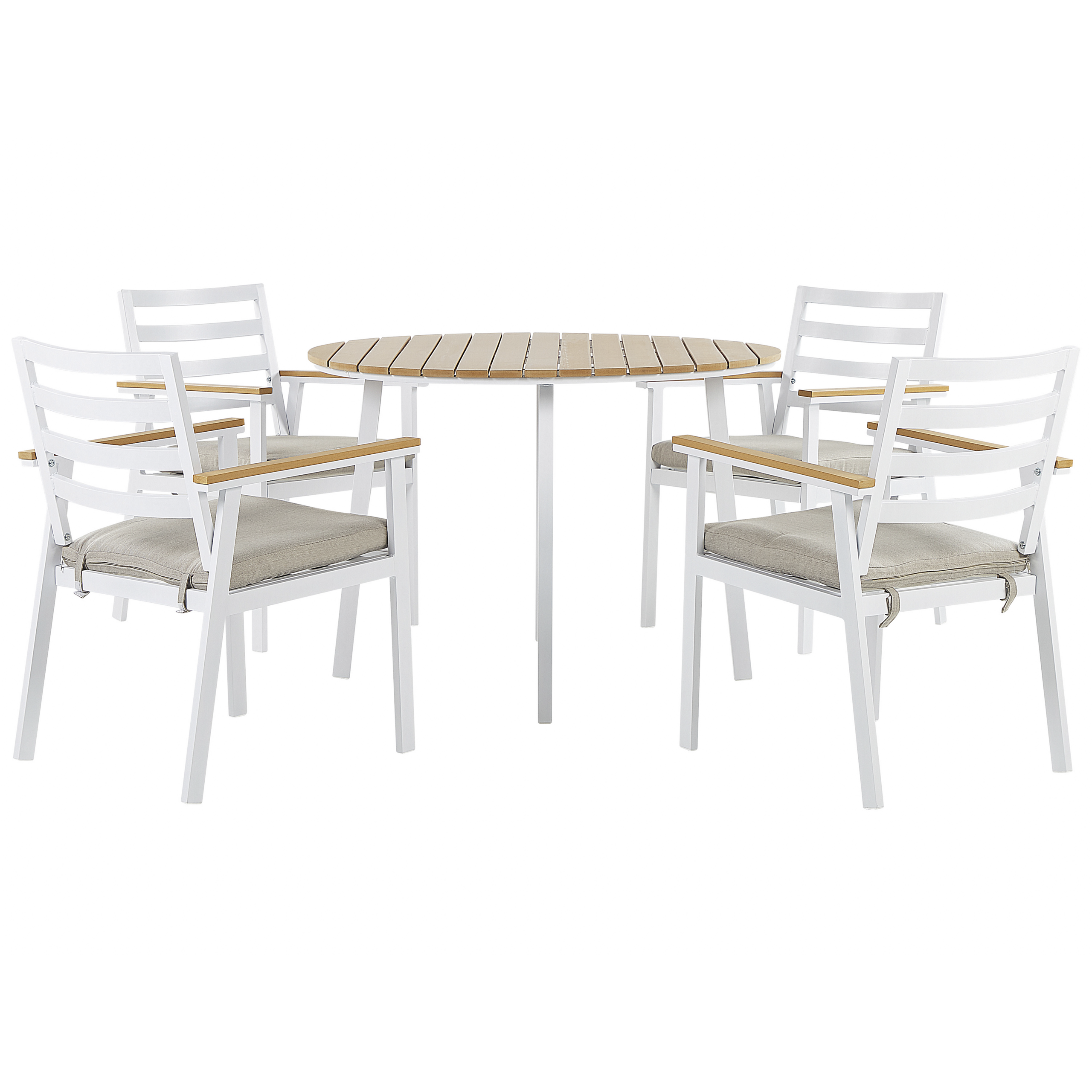 Trädgårdsmatgrupp 4-sits CAVOLI med kuddar Metall Beige