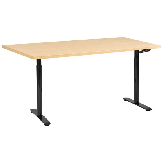 Manuellt höj- och sänkbart skrivbord DESTINAS 160 cm 72 cm Svart/ Ljusbrun