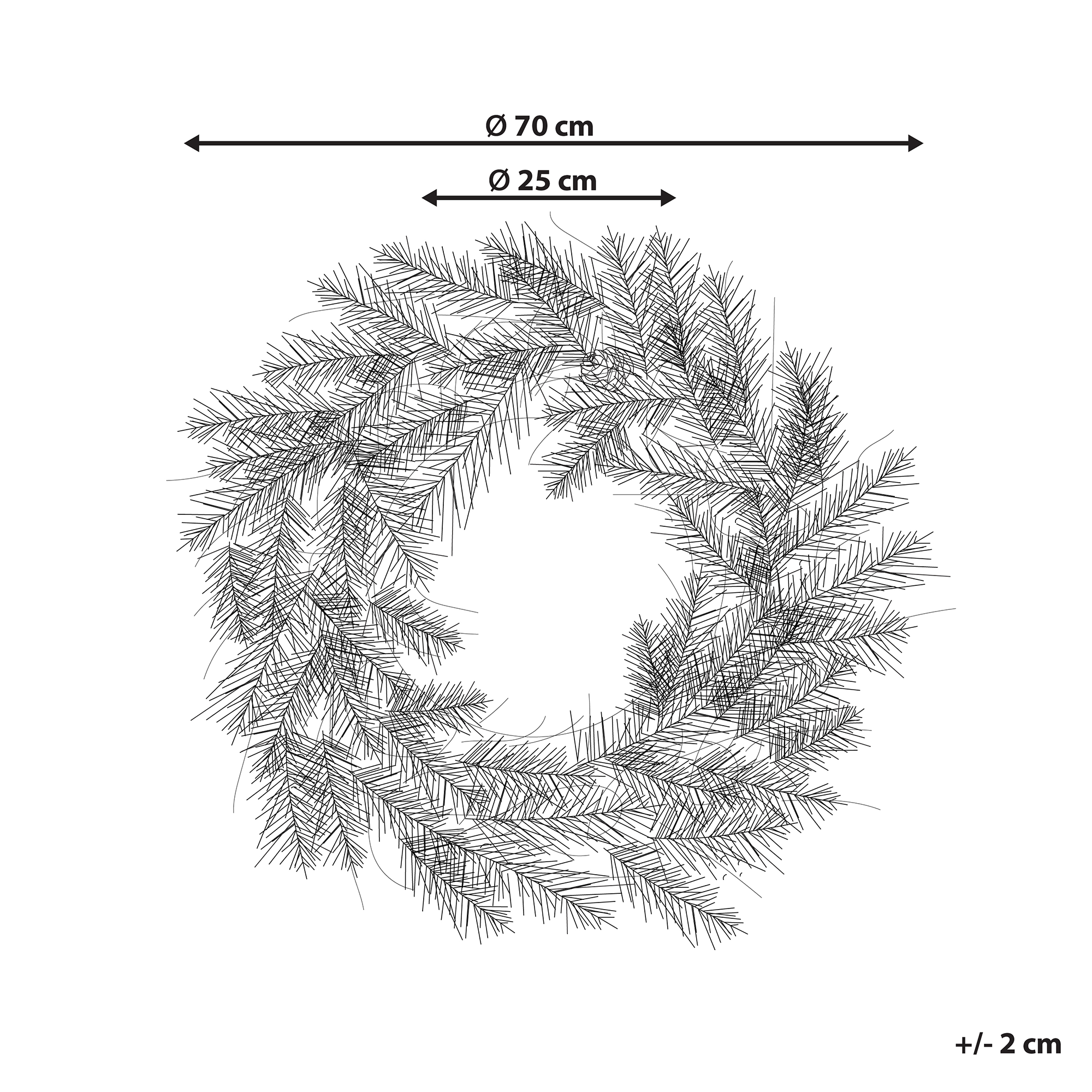 Snötäckt julkrans LED SUNDO 70 cm Vit