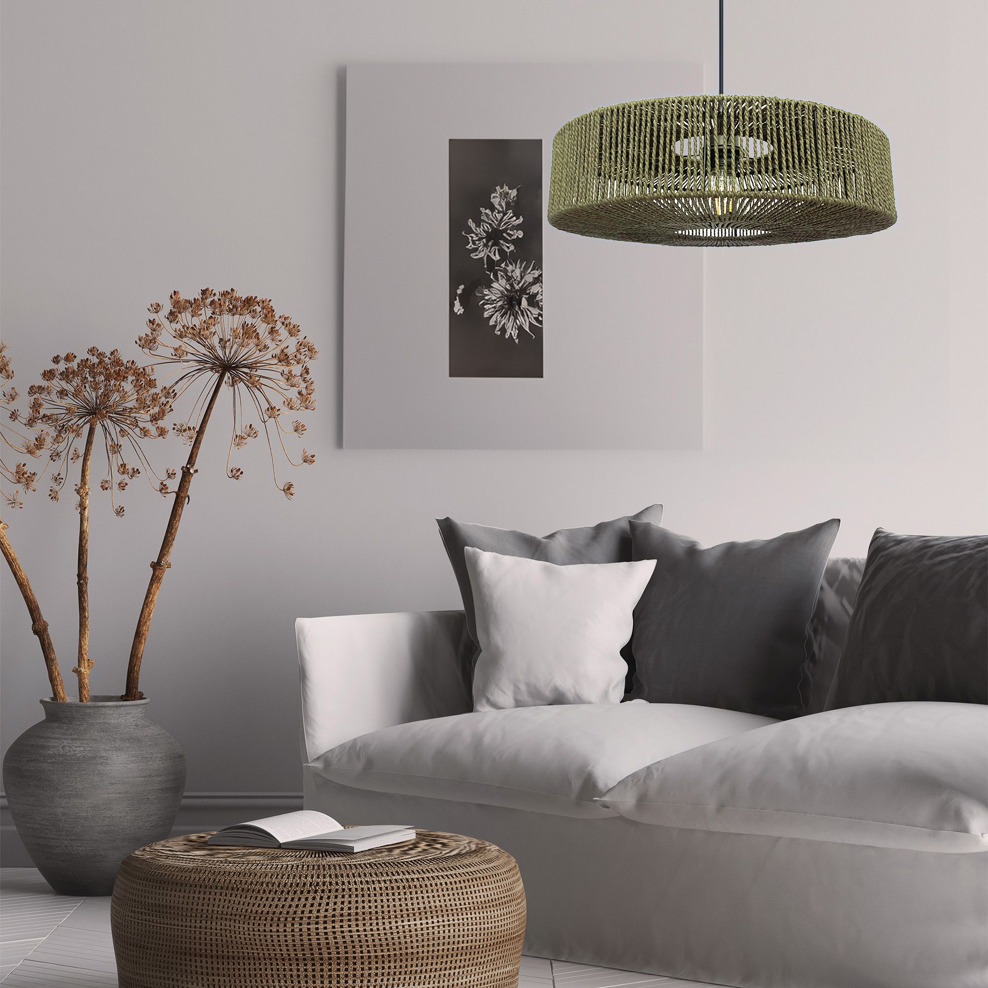 TOOLIGHT hängande taklampa APP1296-1CP Grön 40x40x103cm
