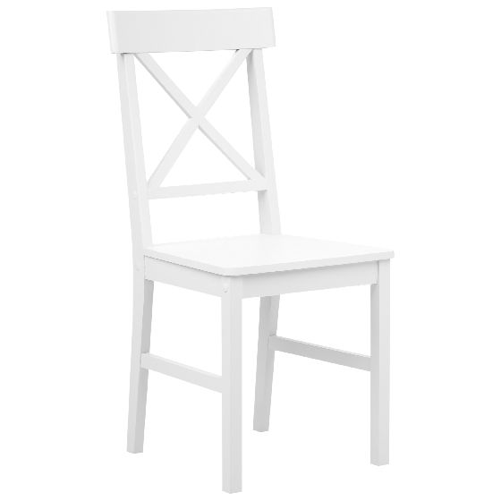 Set med 2 matstolar BARLEE Poppelträ Vit