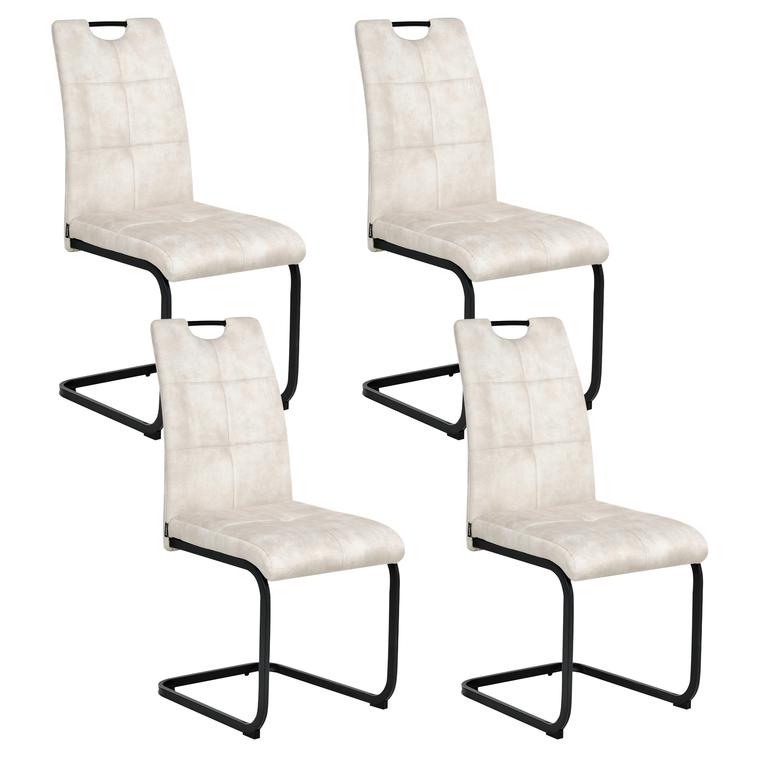 Set med 4 matstolar CISCO Ljusbeige