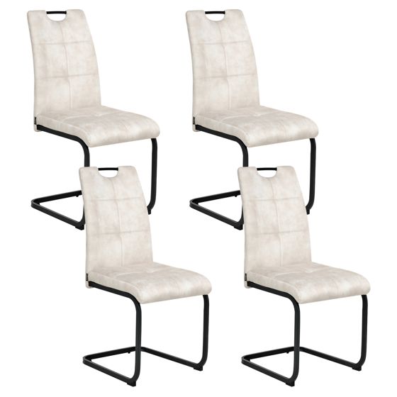 Set med 4 matstolar CISCO Ljusbeige