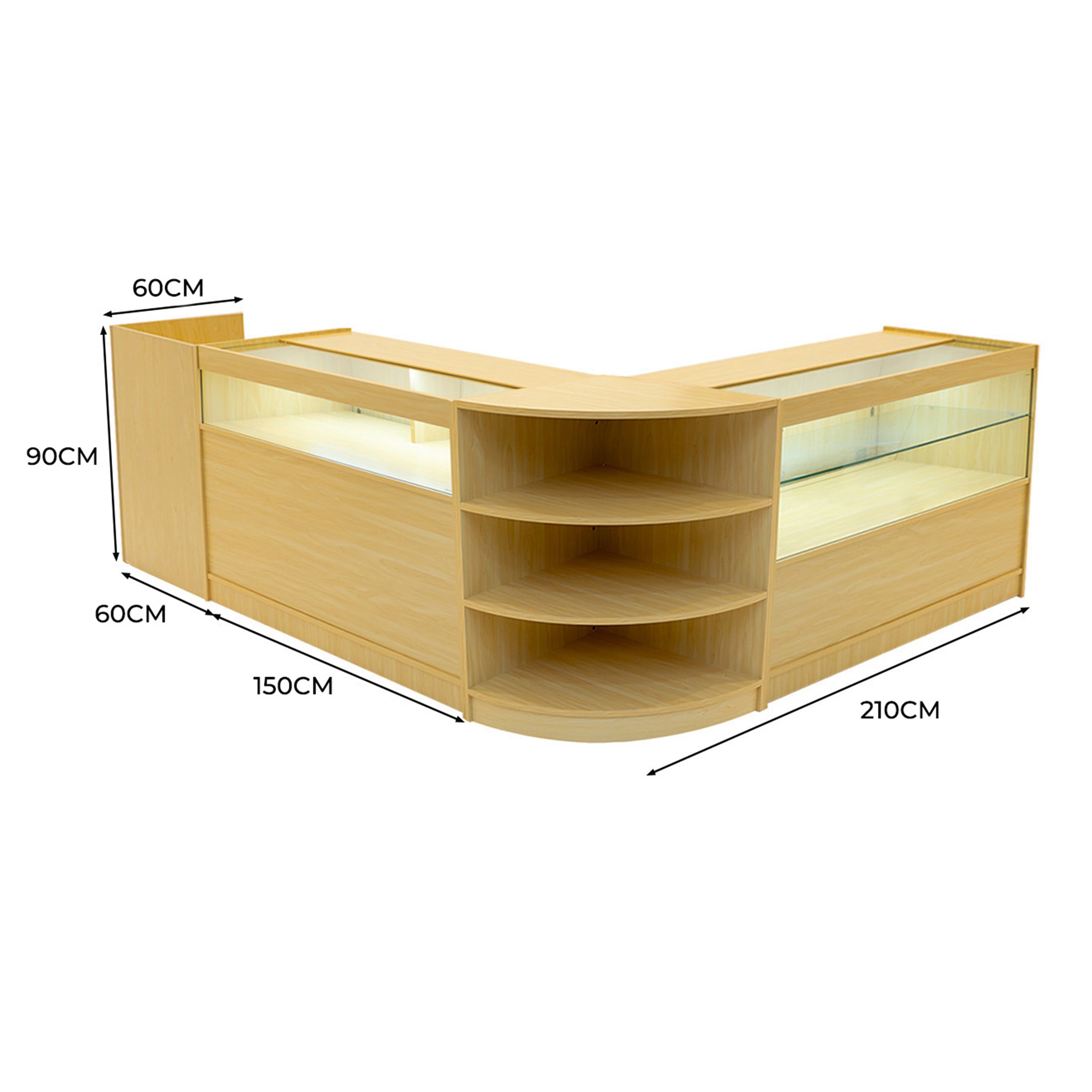 Europa LED-butiksdisk serie B1500, C1500, TB60 och LM60 - lönn