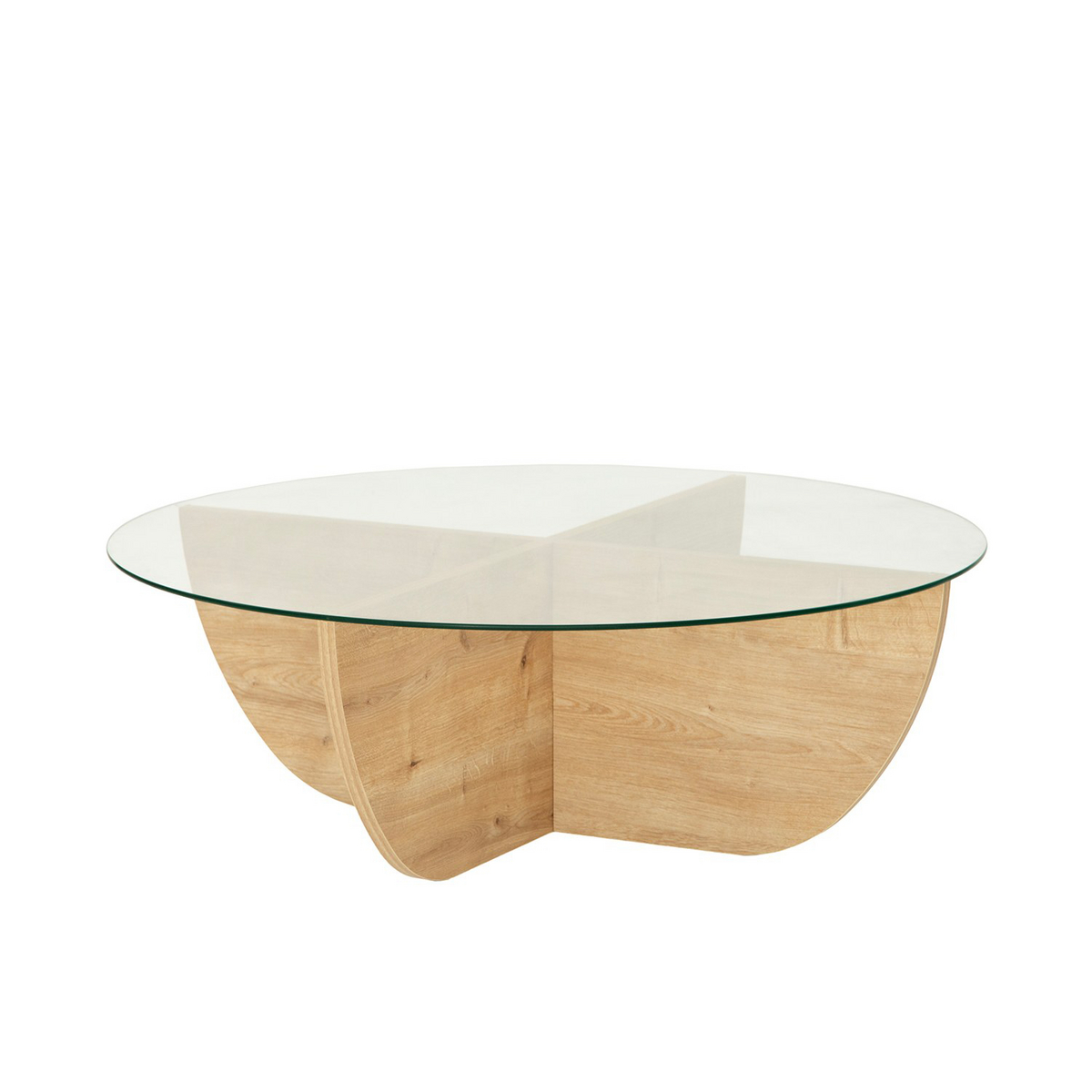 Norda Design Modernt soffbord, 90 x 30 x 90 cm | 100 % härdat glas och ram med melaminbeläggning | Stilrent och funktionellt