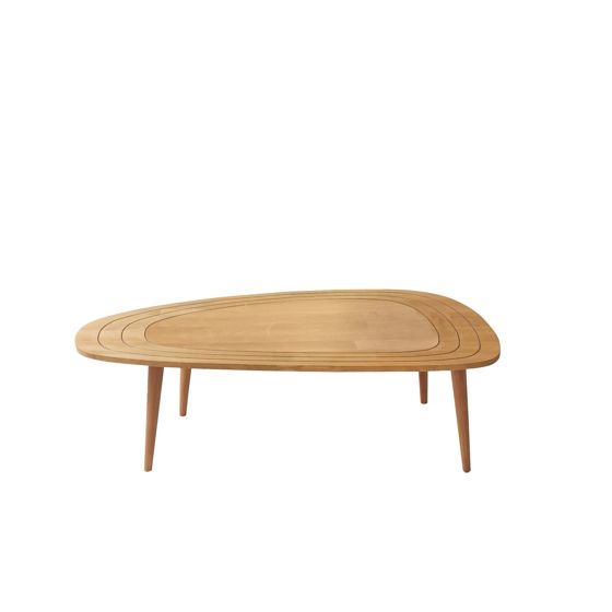 Norda Design Modernt soffbord, 115 x 38 x 50 cm | 100 % furu- och bokträ | Stilfull geometrisk design