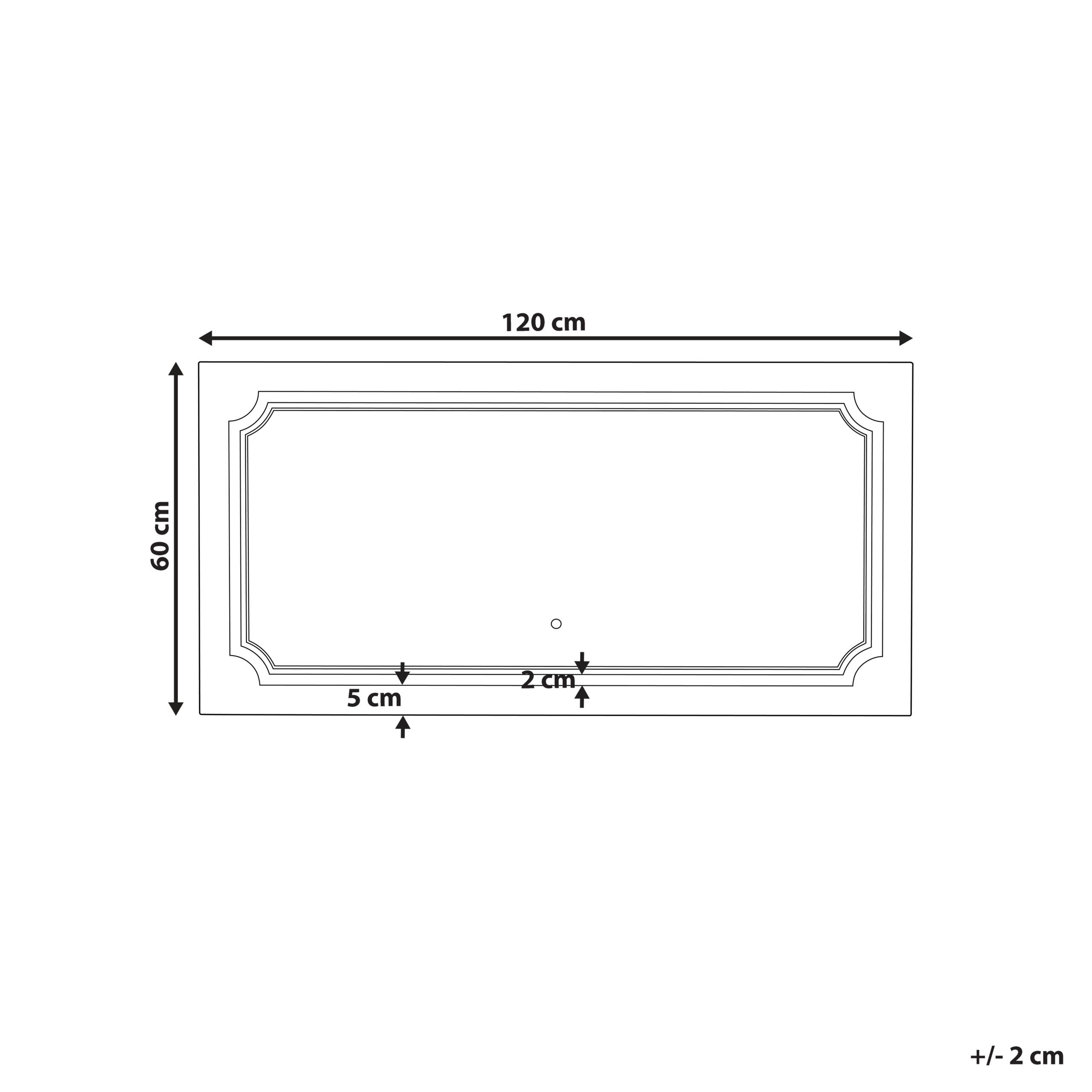 Badrumsspegel med LED ARROMACHNES 120 cm 60 cm Silver