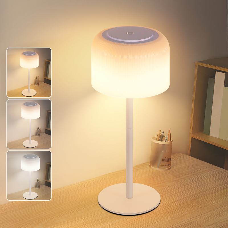 NETTLIFE trådlös LED-bordslampa batteridriven bordslampa dimbar 3000k-6500k uppladdningsbar usb-c justerbar höjd vattentät