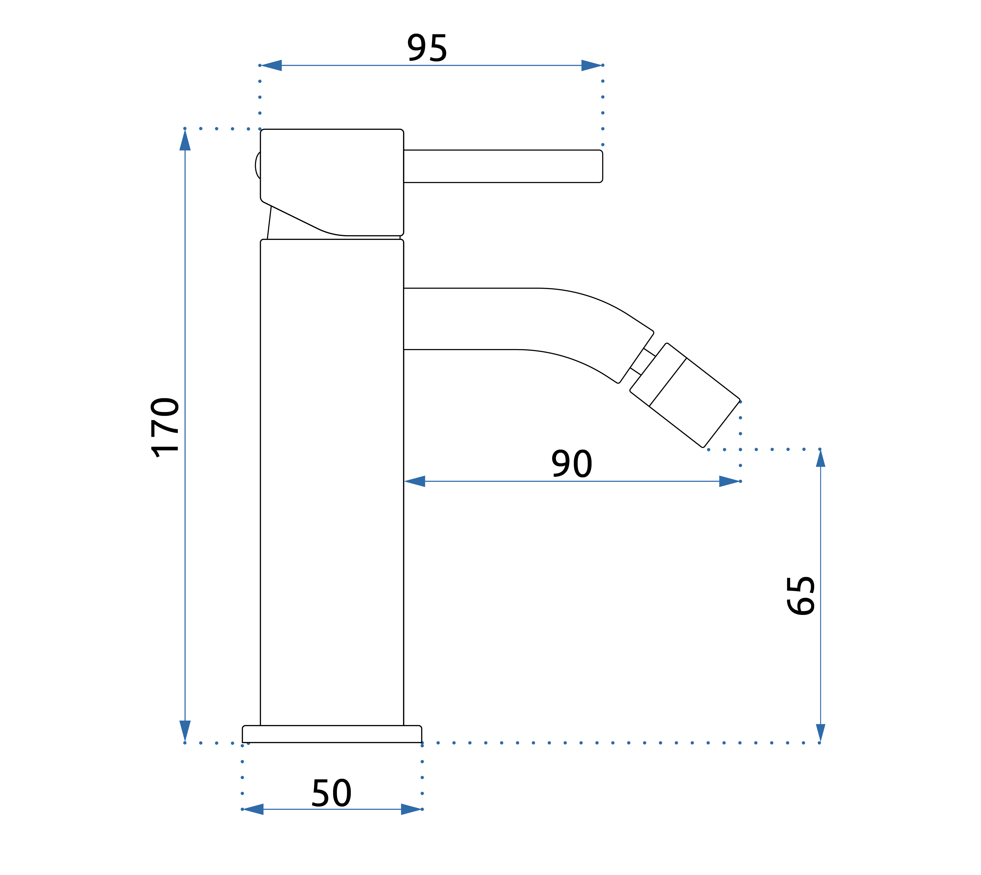 REA Bidetblandare LUNGO Borstad Koppar, 14x5x17cm