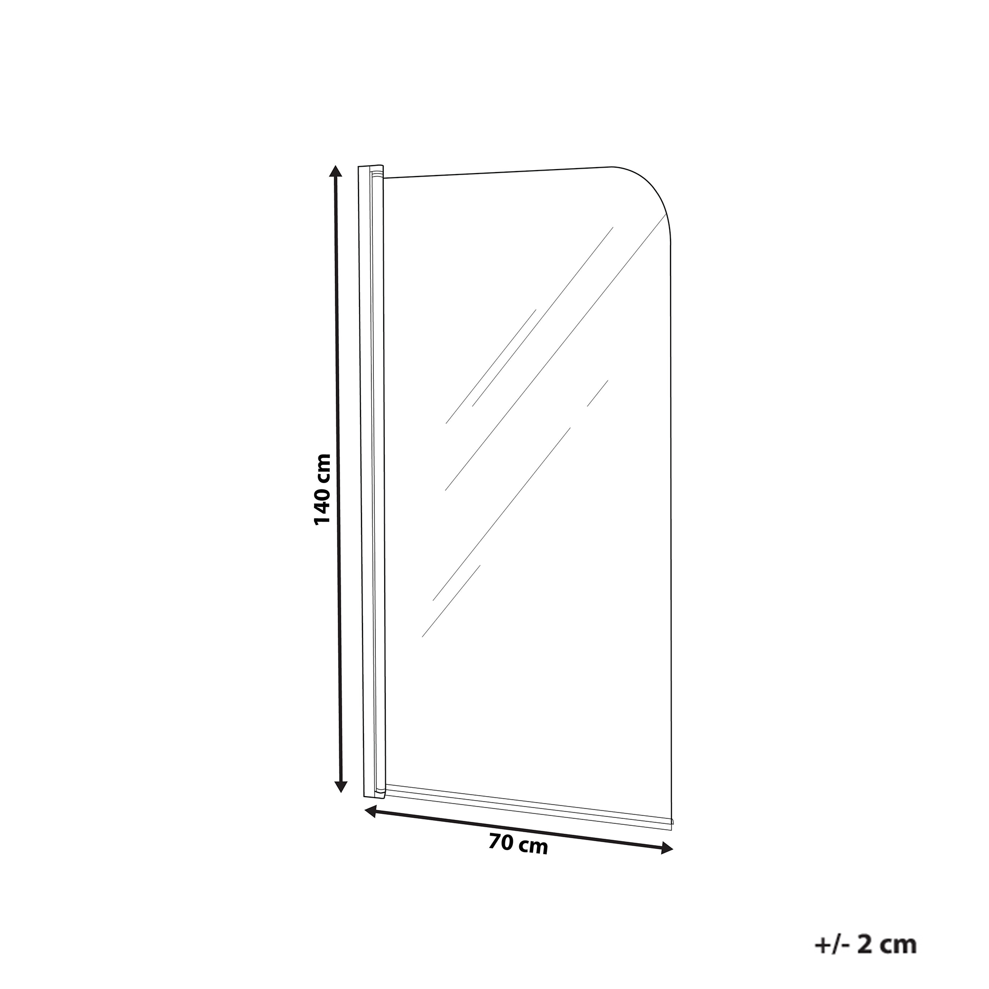 Badkarsskärm LAPAN 1400 x 700 mm Svart