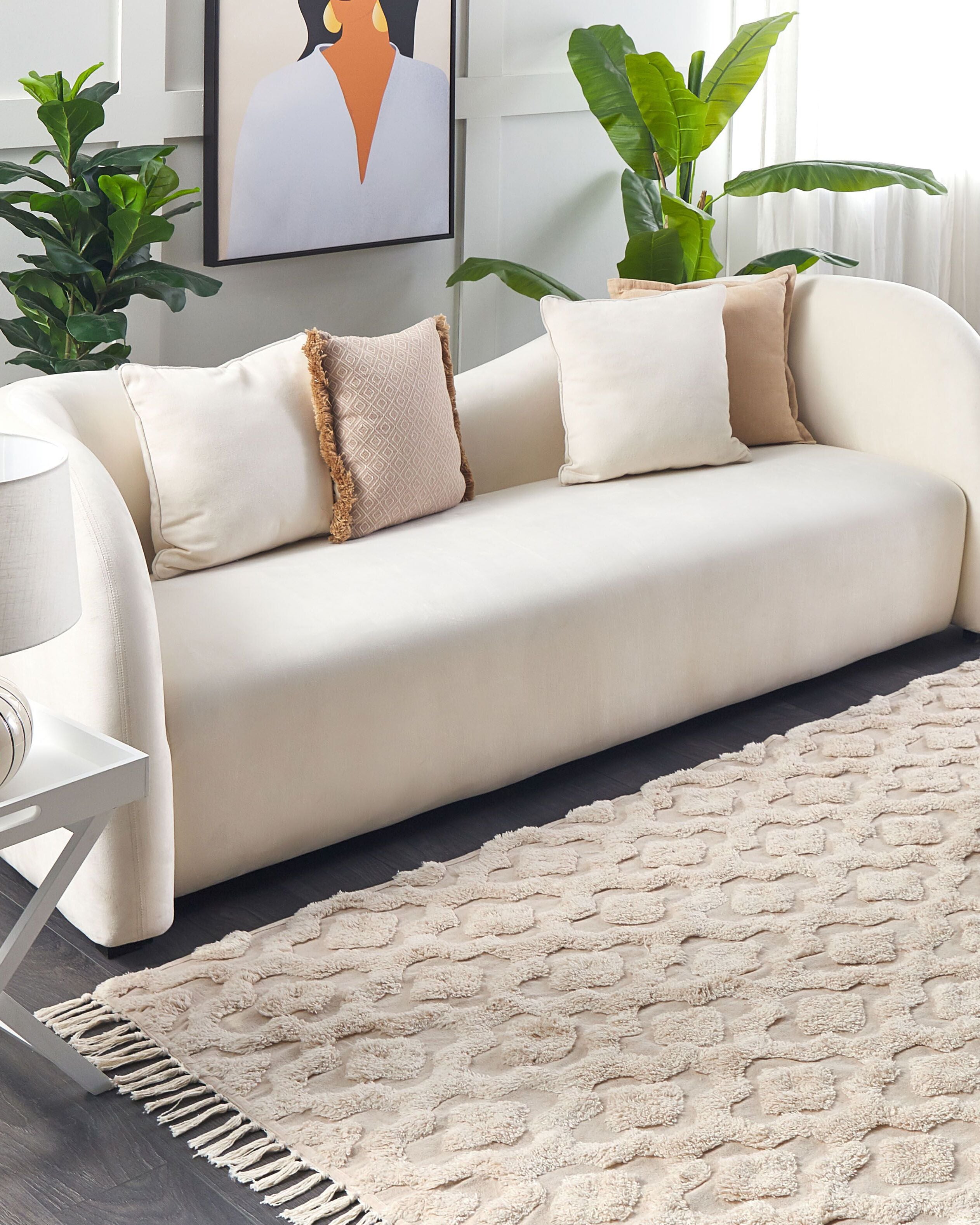 Matta AKSARAY Beige 160 x 230 cm Bomull