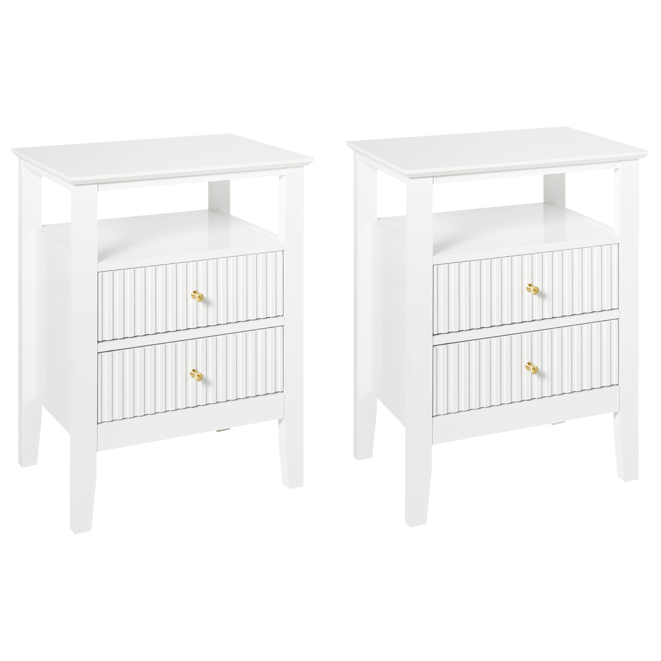 Set med 2 sängbord ASSISI Vit