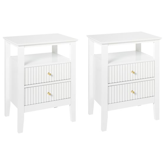 Set med 2 sängbord ASSISI Vit