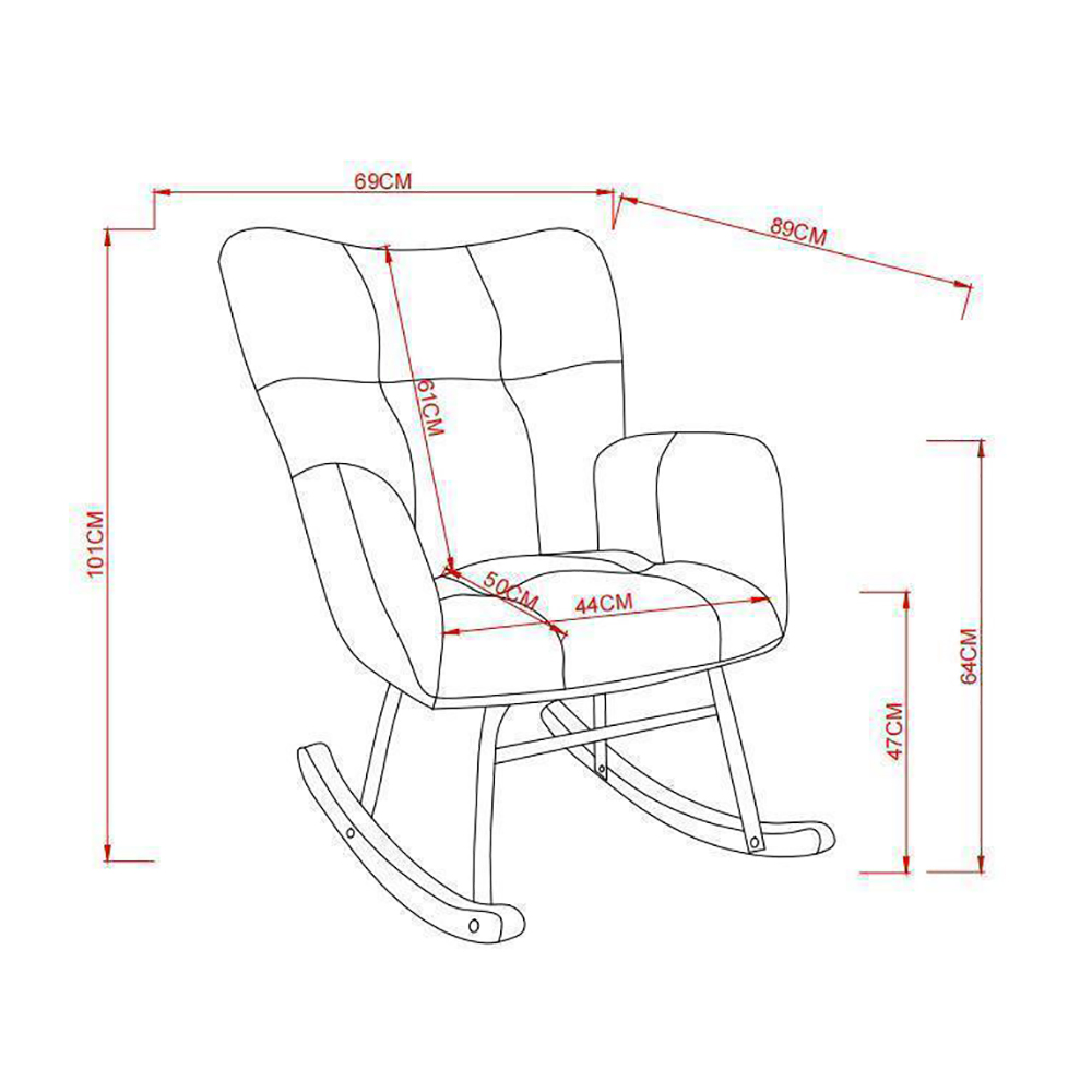 Gungstol 69×89×101 cm, nordisk design, vit