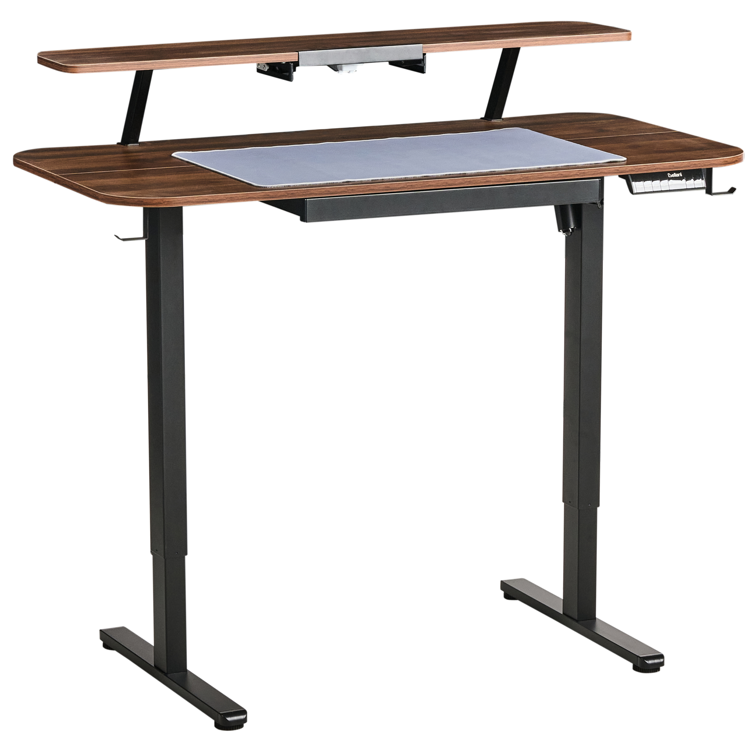 Elektriskt höj- och sänkbart skrivbord WILBANKS 120 cm 60 cm med USB-port Brun/ Svart