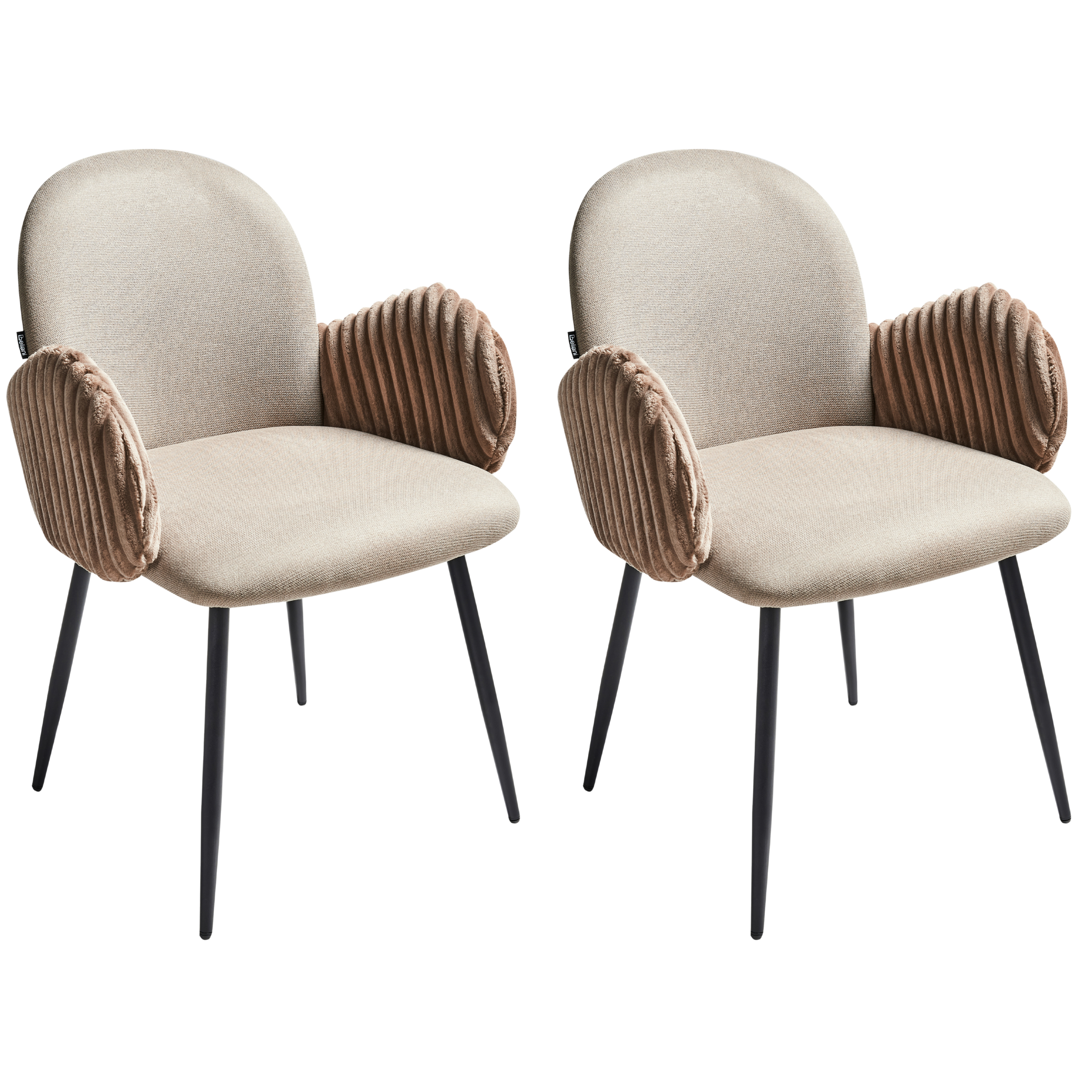 Set med 2 matstolar AMITY Taupe