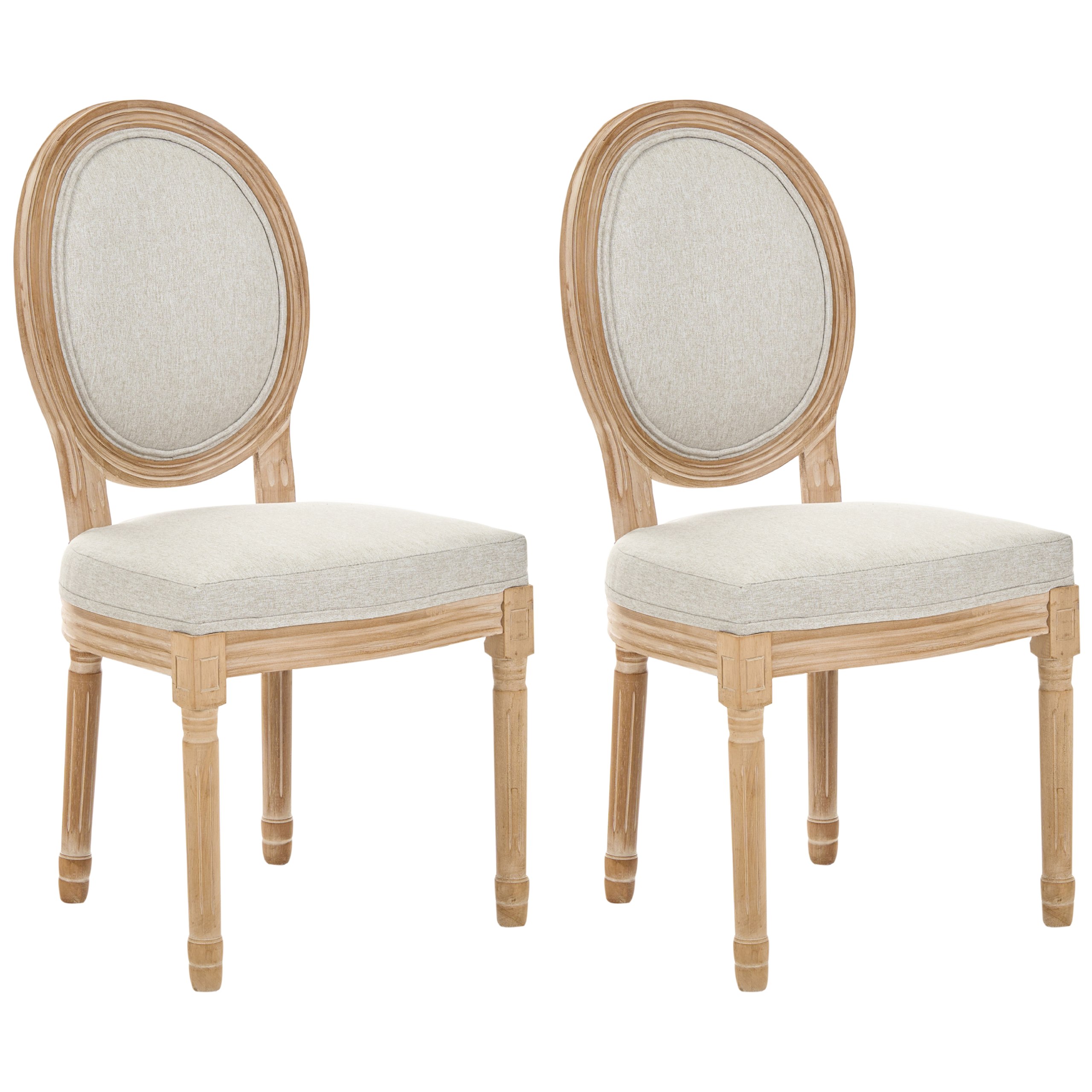 Set med 2 stolar ALBANZA Ljusbrun/ Beige