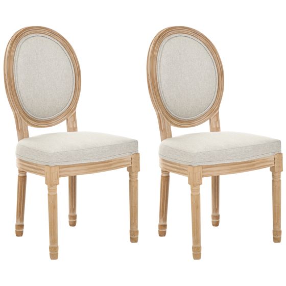 Set med 2 stolar ALBANZA Ljusbrun/ Beige